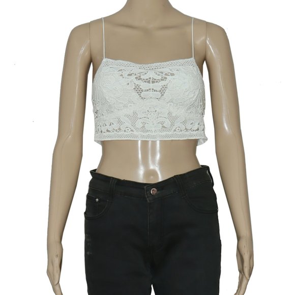Free People Fp One Lyra Bralette Crochet Embroidered White Top XS - Picture 5 of 8